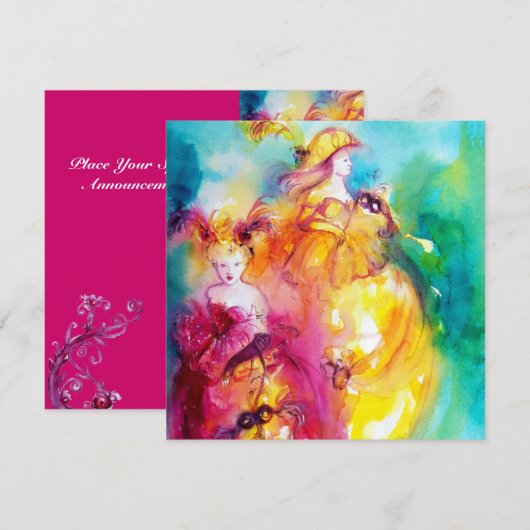 RONDO IN LAGOON, Sweet Sixteen Masquerade Party Re Kaart (Voorkant / Achterkant)