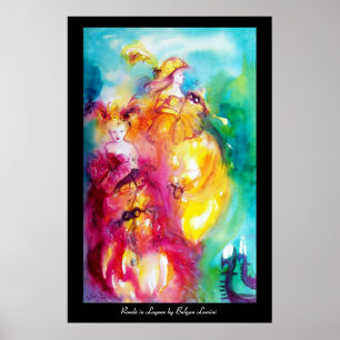 RONDO IN LAGOON / Twee Vrouwen, Venetiaans Maskera Poster