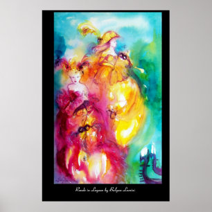 RONDO IN LAGOON / Twee vrouwen , Venetiaanse Masqu Poster