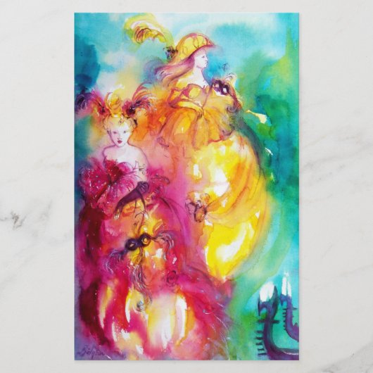 RONDO IN LAGOON/Venetiaanse Masquerade Ball Briefpapier (Voorkant)