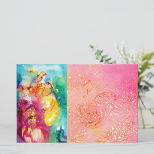 RONDO IN LAGOON/Venetiaanse Masquerade Ball Briefpapier (Staand voorkant)