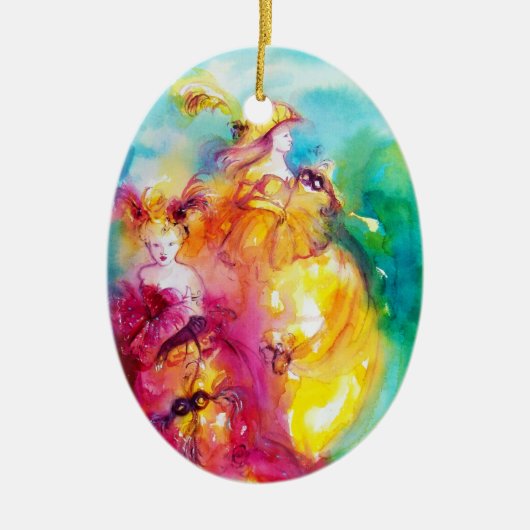 RONDO IN LAGOON/Venetiaanse Masquerade Ball Keramisch Ornament (Voorkant)