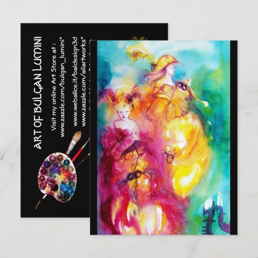 RONDO IN LAGOON/Venetiaanse Masquerade Ball Uitnodiging Briefkaart (Voorkant / Achterkant)