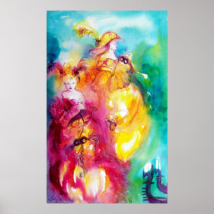 RONDO IN LAGOON/Venetiaanse Masquerade Dames Poster