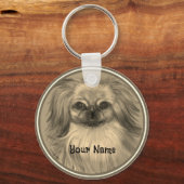 Rondo Pekingees honden-sleutelhanger Sleutelhanger (Voorkant)