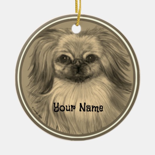 Rondo Pekingese hond ornament (Voorkant)