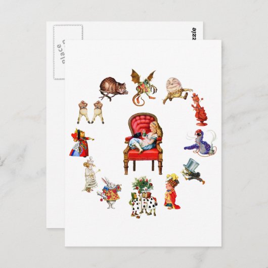 Rondom Alice in Wonderland Briefkaart (Voorkant / Achterkant)