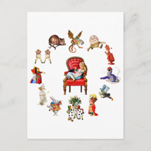 Rondom Alice in Wonderland Briefkaart