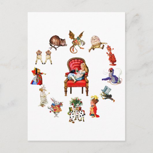 Rondom Alice in Wonderland Briefkaart (Voorkant)