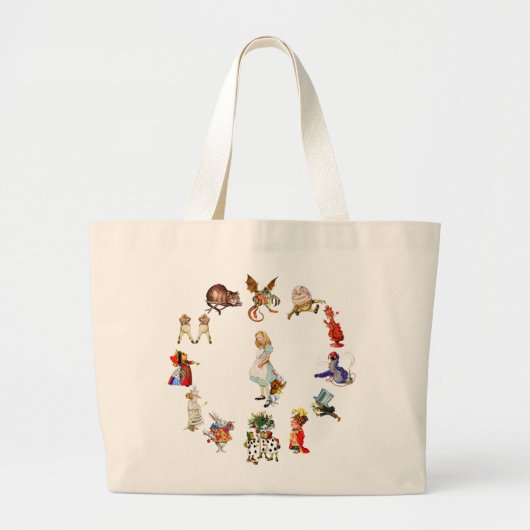 Rondom Alice in Wonderland Grote Tote Bag (Voorkant)