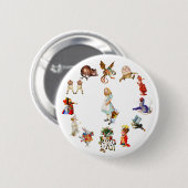 Rondom Alice in Wonderland Ronde Button 5,7 Cm (Voorkant /achterkant)