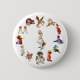 Rondom Alice in Wonderland Ronde Button 5,7 Cm