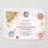 Rondom de ruimte van het sterrenstelsel verjaardag kaart (Voorkant)