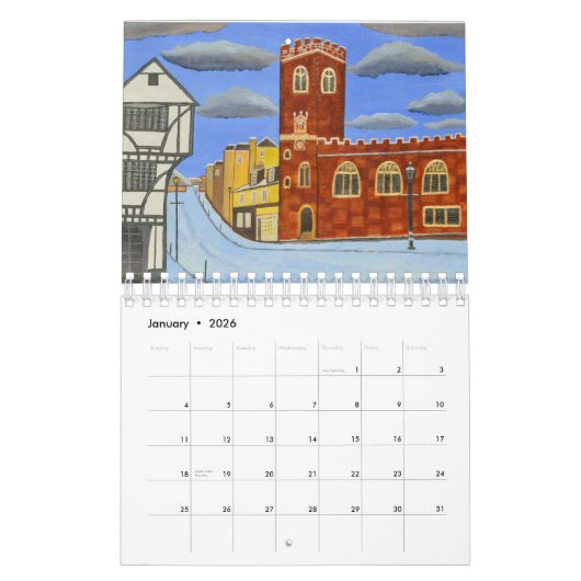 Rondom de wereldkalender kalender (Jan 2026)