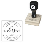 Rondom familie retour adres stempel (Gestempeld)
