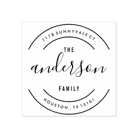 Rondom familie retour adres stempel (Afrduk)