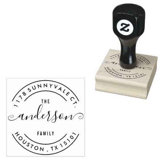 Rondom familie retour adres stempel (Gestempeld)