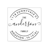 Rondom familie retour adres stempel (Afrduk)