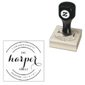 Rondom familie retour adres stempel (Gestempeld)