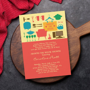 Rondom het huis Bridal Douche Uitnodiging