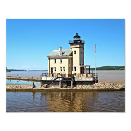 Rondout Creek Lighthouse, Hudson River New York Foto Afdruk