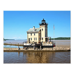 Rondout Creek Lighthouse, Hudson River New York Foto Afdruk