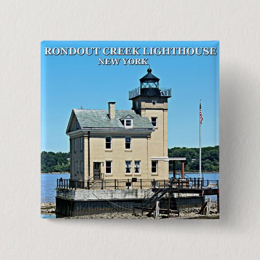 Rondout Creek Lighthouse, New York Vierkante Button 5,1 Cm (Voorkant)