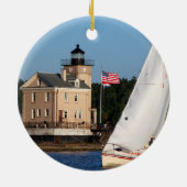 Rondout Lighthouse Keramisch Ornament (Achterkant)