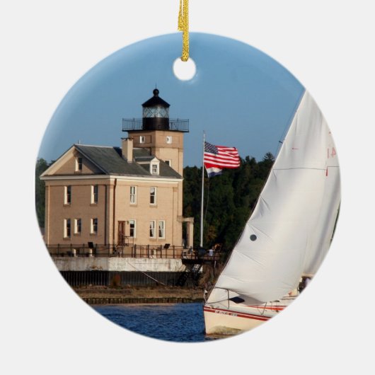 Rondout Lighthouse Keramisch Ornament (Achterkant)