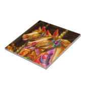 Rondpaarden Tegeltje (Zijkant)