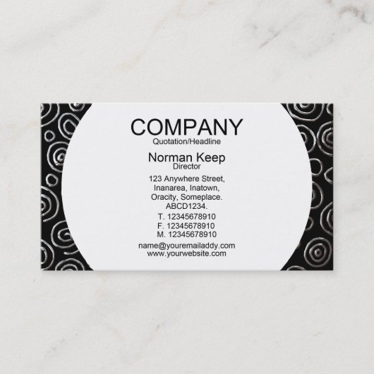 Rondpaneel - Abstract 181112 - Exotisch metaal Visitekaartje (Voorkant)