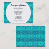 Rondpaneel - Aqua Blue Fest Visitekaartje (Voorkant / Achterkant)
