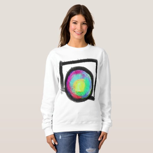 Rondpeg in een vierkant gat Abstracte kunst om te Trui (Voorkant volledig)