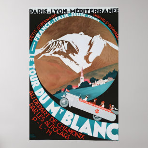 Rondreis Mont Blanc Frankrijk Italië Reisposter927 Poster