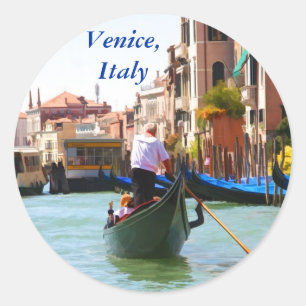 Rondreis per gondel Venetië Italië Ronde Sticker
