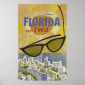  rondreisposter Florida, illustratie retro Poster (Voorkant)