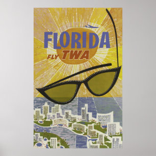  rondreisposter Florida, illustratie retro Poster