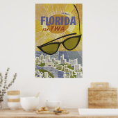  rondreisposter Florida, illustratie retro Poster (Keuken)