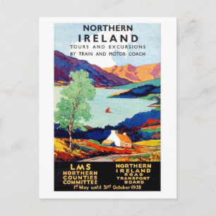 Rondreizen door Noord-Ierland, vintage reizen Briefkaart