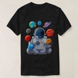 Rondreizende astronaut planeten kunst t-shirt