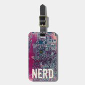 Rondretro-ontwerp van de rode kringplaat bagagelabel (Voorkant verticaal)