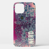 Rondretro-ontwerp van de rode kringplaat Case-Mate iPhone case (Achterkant)