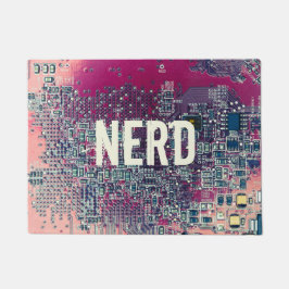 Rondretro-ontwerp van de rode kringplaat deurmat