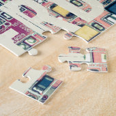 Rondretro-ontwerp van de rode kringplaat legpuzzel (Zijkant)