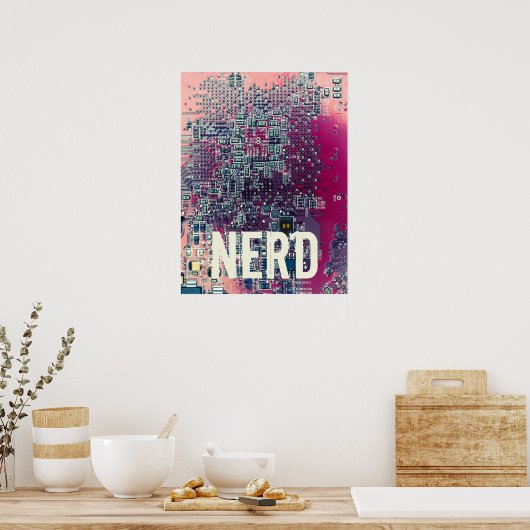 Rondretro-ontwerp van de rode kringplaat poster (Keuken)