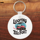 Rondrit Fort Golfkar Camping Grappige Vakantie Sleutelhanger (Voorkant)