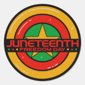 Rondschild van de 11e Dag van de Vrijheid Ronde Sticker (Voorkant)