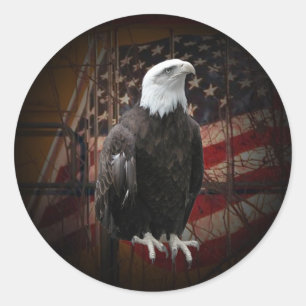 Rondslingeraars, met vlag en vlag ronde sticker