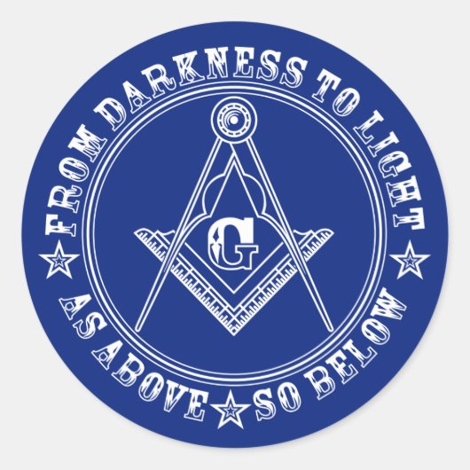 Rondsticker, symbool voor vrijemasonie ronde sticker (Voorkant)