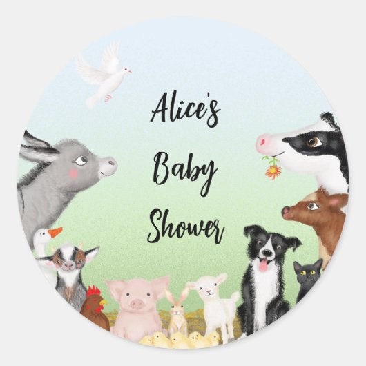 Rondstickers voor baby shower ronde sticker (Voorkant)
